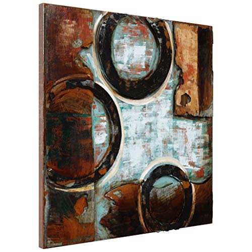 Empire Art Direct "Revolutions 2" Mixed Media Hand Painted Iron Wall Sculpture by Primo