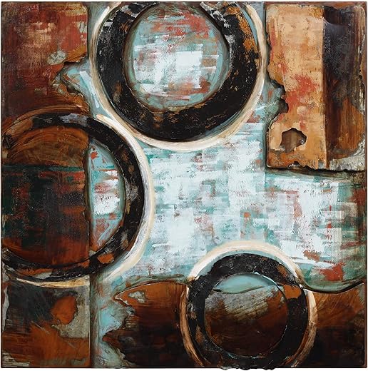 Empire Art Direct "Revolutions 2" Mixed Media Hand Painted Iron Wall Sculpture by Primo