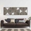 Ent Wood Art Mid Century Modern Wall Art Boho, Set of 3 Wooden Mid Century Wall Art, Wood Home Gift