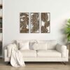 Ent Wood Art Monstera Leaves 3 Piece Wood Wall Art Decor for Bedroom, Living Room, Office; Botanical Wood Wall Panels; Wooden Wall Art Over the Bed