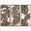 Ent Wood Art Monstera Leaves 3 Piece Wood Wall Art Decor for Bedroom, Living Room, Office; Botanical Wood Wall Panels; Wooden Wall Art Over the Bed