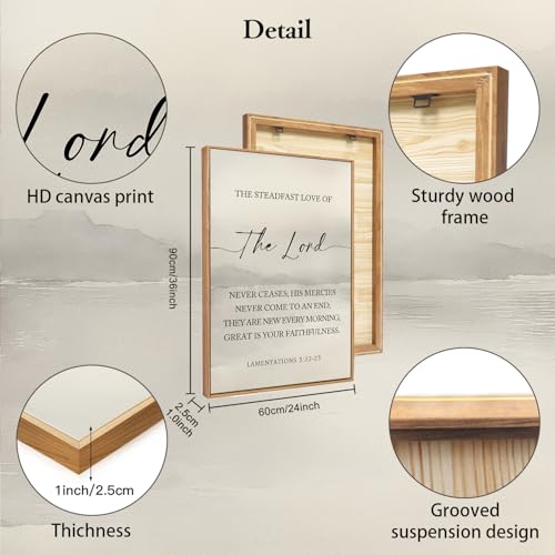 HLNIUC Christian Scripture Framed Wall Art Set of 3,The Lord Your God Is Good Wall Decor(24x36),Inspiring Easter Bible Verse Canvas Artwork,Modern...