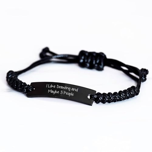 I Like Drawing And Maybe 3 People Black Rope Adjustable Christmas Unique Gift for Drawing Enthusiasts