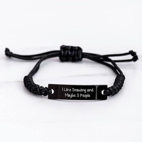 I Like Drawing And Maybe 3 People Black Rope Adjustable Christmas Unique Gift for Drawing Enthusiasts