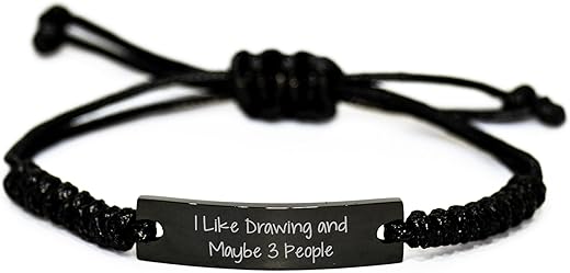I Like Drawing And Maybe 3 People Black Rope Adjustable Christmas Unique Gift for Drawing Enthusiasts