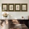 InSimSea 4 pcs Framed Wall Art, Vintage Sketch Tree Canvas Prints, Bathroom Kitchen Sage Green Nature Decor, Neutral Toned, Rustic Shelf Decor,...