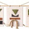 Kalpaa Handmade Mixed Media Macrame Wall Hanging Art Decor - Wabi Sabi Large Hanging rope Tapestry 40" W by 18" L,3D Geometric Triptych for Modern...
