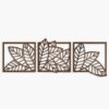 Leaves botanical wood wall art decor, 3 piece large floral wall decoration