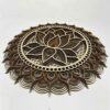 Mandala Wall Art, Mandala Wood Wall Art Decor, Lotus Flower Wall Decoration, Layered Mandala (Medium)