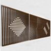 Modern Wood Wall Art Geometric, Large Wood Wall Art for Contemporary Interiors, Set of 3 Abstract Wooden Wall Art, Wood Wall Panel Home Gift