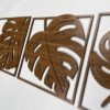 Monstera Leaves Wood Wall Art for Living Room, Tropical Wooden Wall Art Decor Over the Bed, Botanical Wood Wall Panels, Gift for the Home