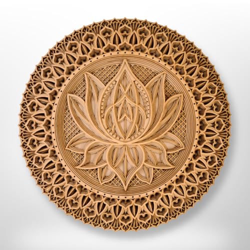 Multilayer Wooden Mandala Wall Art | Handcrafted 8-Layered Bohemian Hanging Decoration for Home, Bedroom, Living Room, Meditation & Spiritual...