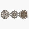 Sacred Geometry Wall Art Wood, Set of 3 Spiritual Wood Wall Art, Large Wooden Zen Wall Art, Geometric Mandala Wood Wall Panels, Spritual Gift