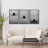Set of 3 Gravity Wall Art Wood, Large Rectangular Wooden Wall Art, Aesthetic Wood Wall Art for Modern Interiors, Home Gift Wood Wall Panels