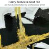 Sofoney - Gold Framed Black and Gold Abstract Wall Art with Hand Painted Texture and Gold Foil, Modern Black and White Brushstroke Canvas Wall...