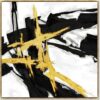 Sofoney - Gold Framed Black and Gold Abstract Wall Art with Hand Painted Texture and Gold Foil, Modern Black and White Brushstroke Canvas Wall...