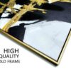 Sofoney - Gold Framed Black and Gold Abstract Wall Art with Hand Painted Texture and Gold Foil, Modern Black and White Brushstroke Canvas Wall...