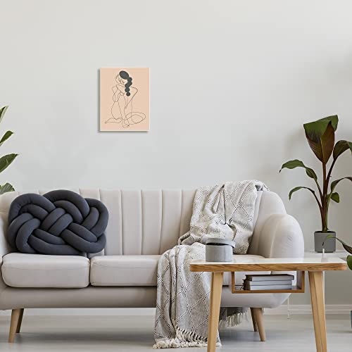 Stupell Industries Abstract Woman Sitting Scribble Drawing Smiling Outline, Design by Kendra Shedenhelm