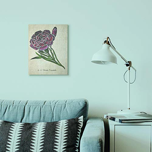 Stupell Industries Botanical Carnation Flower Drawing Red Green Design Canvas Wall Art, Multi-Color