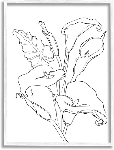 Stupell Industries Calla Lily Floral Stem Modern Minimal Line Drawing Stupell Industries Calla Lily Floral Stem Modern Minimal Line Drawing