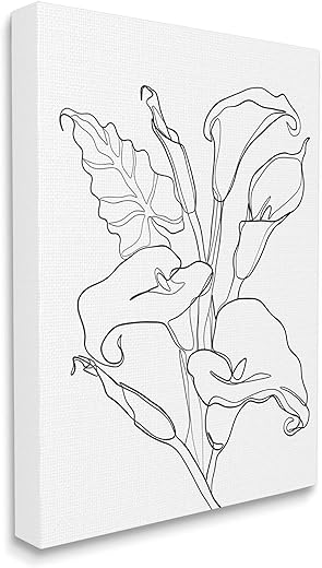 Stupell Industries Calla Lily Floral Stem Modern Minimal Line Drawing Stupell Industries Calla Lily Floral Stem Modern Minimal Line Drawing