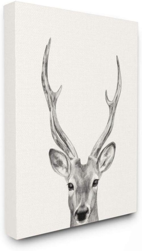 Stupell Industries Deer Portrait Grey Drawing Design Stupell Industries Deer Portrait Grey Drawing Design
