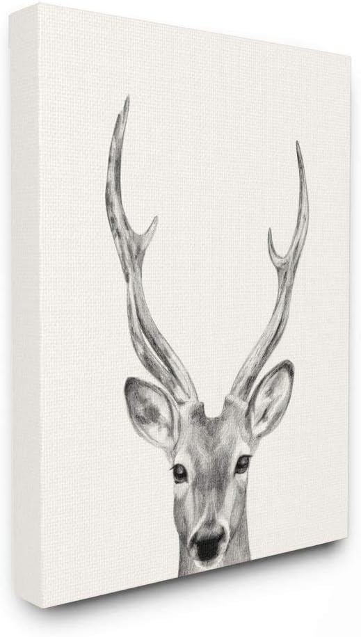 Stupell Industries Deer Portrait Grey Drawing Design Stupell Industries Deer Portrait Grey Drawing Design