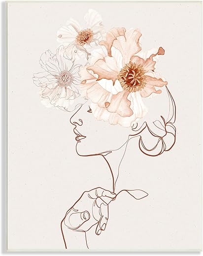 Stupell Industries Delicate Pink Flower Blossoms Woman Line Drawing, Design by Ros Ruseva Stupell Industries Delicate Pink Flower Blossoms Woman Line Drawing, Design by Ros Ruseva
