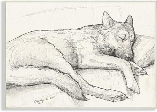 Stupell Industries Dog Curled Up Resting Detailed Graphite Pencil Drawing, Design by George Dyachenko Stupell Industries Dog Curled Up Resting Detailed Graphite Pencil Drawing, Design by George Dyachenko