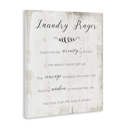 Stupell Industries 'Laundry Prayer for Serenity', Canvas Art, 16 x 20 Inches, Easy to Hang and Sturdy, Made in USA, by Lil' Rue