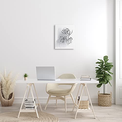 Stupell Industries Lily Floral Line Drawing Over Abstract Brush Pattern Stupell Industries Lily Floral Line Drawing Over Abstract Brush Pattern