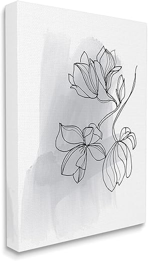 Stupell Industries Lily Floral Line Drawing Over Abstract Brush Pattern Stupell Industries Lily Floral Line Drawing Over Abstract Brush Pattern