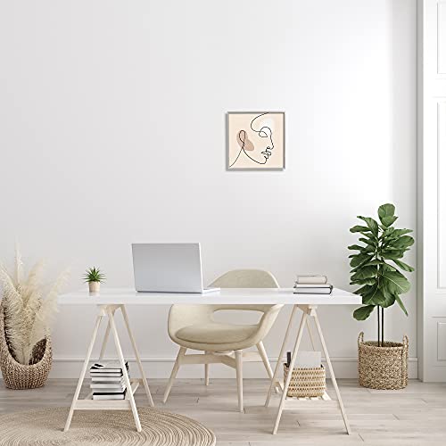 Stupell Industries Minimal Face Line Drawing Abstract Brown Tan Shapes Stupell Industries Minimal Face Line Drawing Abstract Brown Tan Shapes