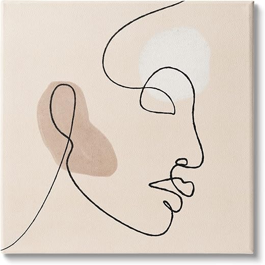 Stupell Industries Minimal Face Line Drawing Abstract Brown Tan Shapes Stupell Industries Minimal Face Line Drawing Abstract Brown Tan Shapes