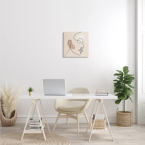 Stupell Industries Minimal Face Line Drawing Abstract Brown Tan Shapes Stupell Industries Minimal Face Line Drawing Abstract Brown Tan Shapes