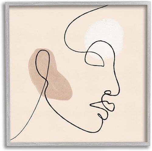 Stupell Industries Minimal Face Line Drawing Abstract Brown Tan Shapes Stupell Industries Minimal Face Line Drawing Abstract Brown Tan Shapes