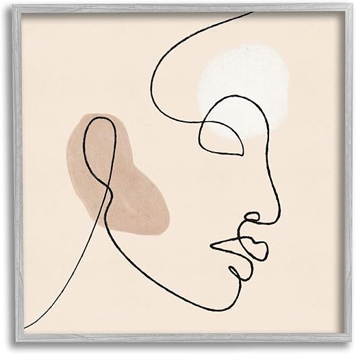 Stupell Industries Minimal Face Line Drawing Abstract Brown Tan Shapes Stupell Industries Minimal Face Line Drawing Abstract Brown Tan Shapes
