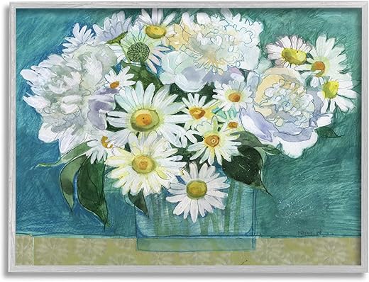 Stupell Industries Mixed White Flower Blossoms Layered Collage Drawing Framed Wall Art, Design By Maret Hensick