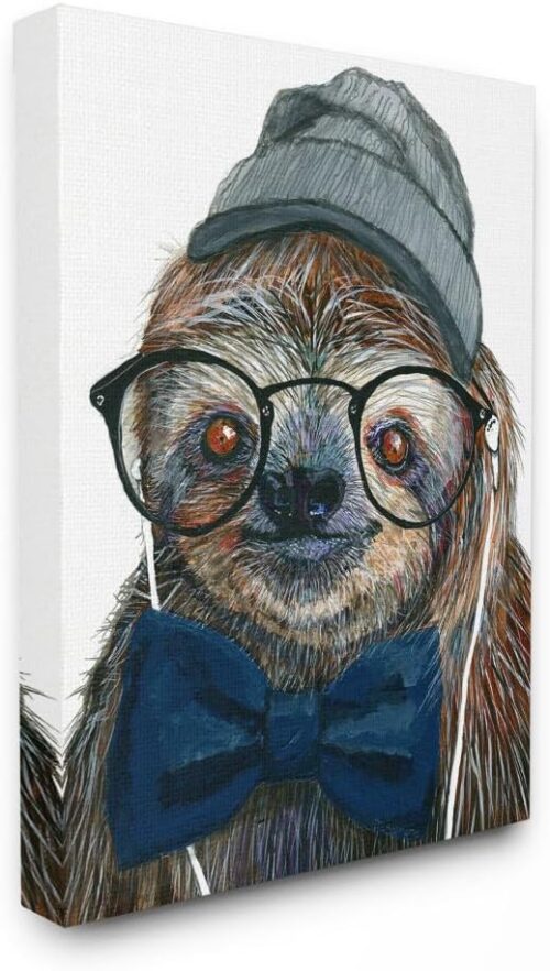 Stupell Industries Modern Sloth Funny Animal Portrait Drawing Canvas Wall Art, Multi-Color Stupell Industries Modern Sloth Funny Animal Portrait Drawing Canvas Wall Art, Multi-Color