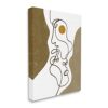 Stupell Industries Tender Faces Line Drawing Abstract Orange Brown Shapes