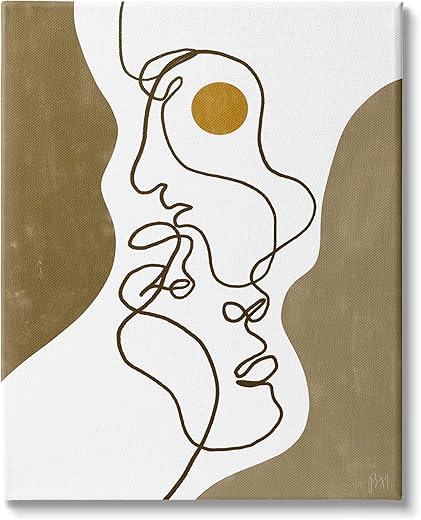 Stupell Industries Tender Faces Line Drawing Abstract Orange Brown Shapes Stupell Industries Tender Faces Line Drawing Abstract Orange Brown Shapes