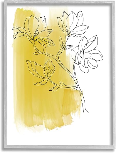 Stupell Industries Tree Blossom Branch Line Drawing Yellow Brush Pattern Stupell Industries Tree Blossom Branch Line Drawing Yellow Brush Pattern