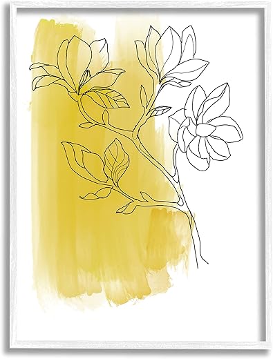 Stupell Industries Tree Blossom Branch Line Drawing Yellow Brush Pattern Stupell Industries Tree Blossom Branch Line Drawing Yellow Brush Pattern