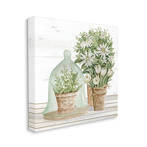 Stupell Industries White Flower Arrangements Traditional Tabletop Floral Drawing, Designed by Cindy Jacobs Black Framed Wall Art, 20 x 16