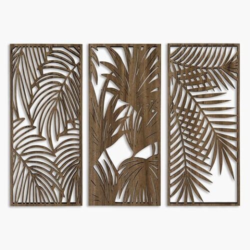 Tropical Leaves Wood Wall Art for Living Room, Botanical Wall Art Wood Panel, Hawaiian Wall Art Decor Over the Bed Set of 3, Gift for the Home Decor Tropical Leaves Wood Wall Art for Living Room, Botanical Wall Art Wood Panel, Hawaiian Wall Art Decor Over the Bed Set of 3, Gift for the Home Decor