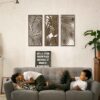 Tropical Leaves Wood Wall Art for Living Room, Botanical Wall Art Wood Panel, Hawaiian Wall Art Decor Over the Bed Set of 3, Gift for the Home Decor