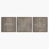 Wood Wall Art Modern, Geometric Large Wood Wall Art for Contemporary Interiors, Set of 3 Abstract Wooden Wall Art, Wood Wall Panel Home Gift
