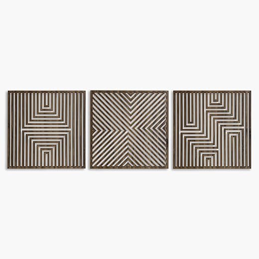 Wood Wall Art Modern, Geometric Large Wood Wall Art for Contemporary Interiors, Set of 3 Abstract Wooden Wall Art, Wood Wall Panel Home Gift