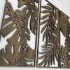 Wood Wall Art of Monstera Leaves, Tropical 3 Piece Wood Wall Decor for Bedroom, Botanical Wood Wall Panels for Living Room, Wooden Wall Art Decor Gift
