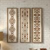 X DELUXE Minimalist Aztec Wood Wall Decor Set of 3 Geometric Scandinavian Boho Hanging Panels for Living Room Bedroom Hallway Office Modern Tribal...